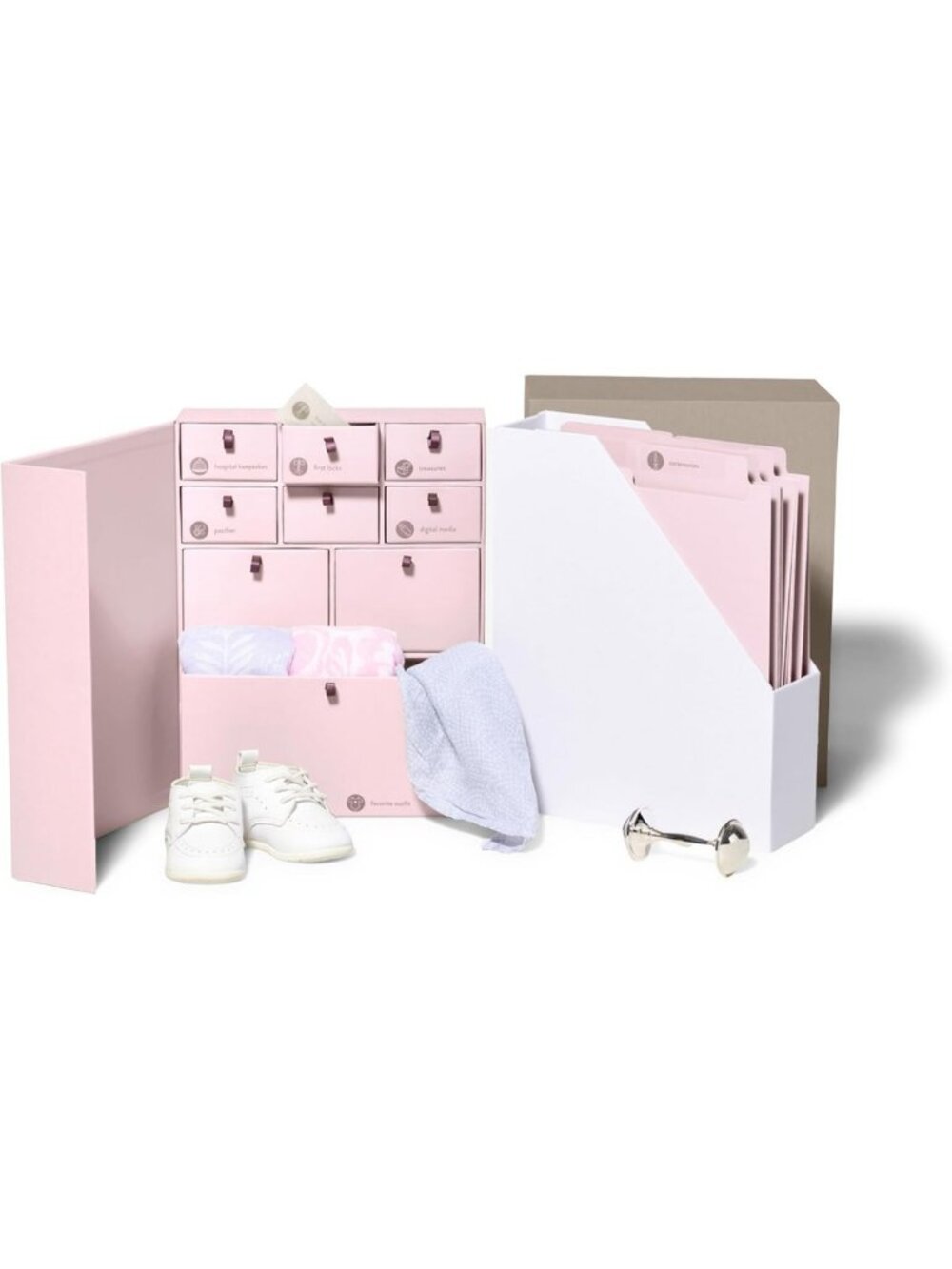 Deluxe Baby Keepsake Box & Memory Organizer - Pink, Perfect for Cherished